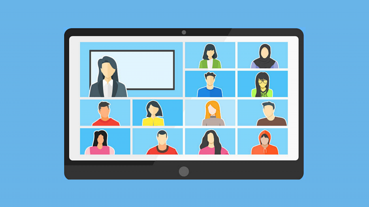 Illustration eines Online-Seminars