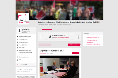 Forum plus – Seminarrückblick BR 1 mit Lektionenliste und interaaktivem Video-Quiz.