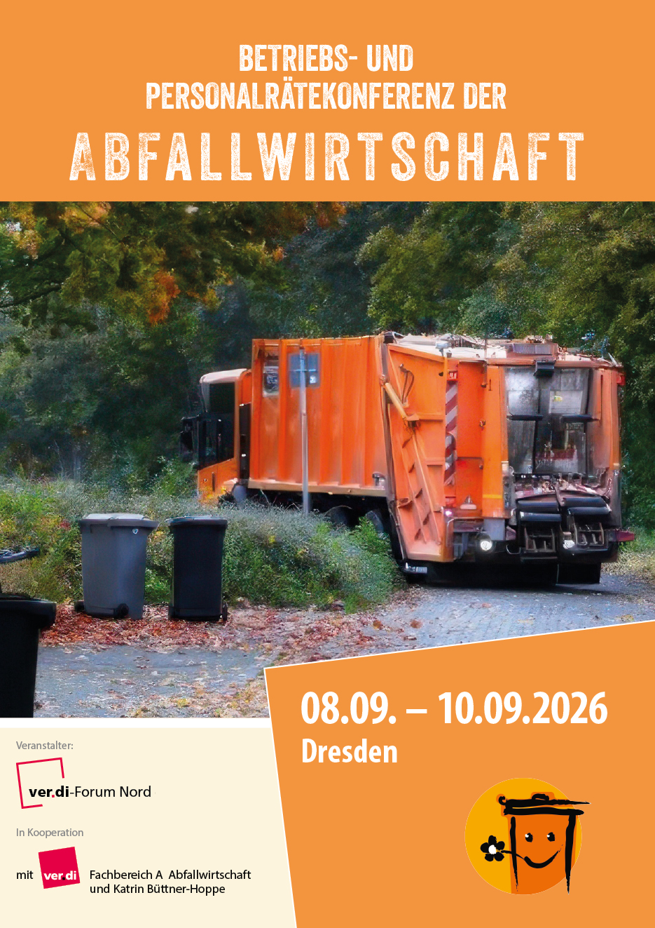Flyer-Titelbild der Betriebs- und Personalrätekonferenz der Abfallwirtschaft 2026