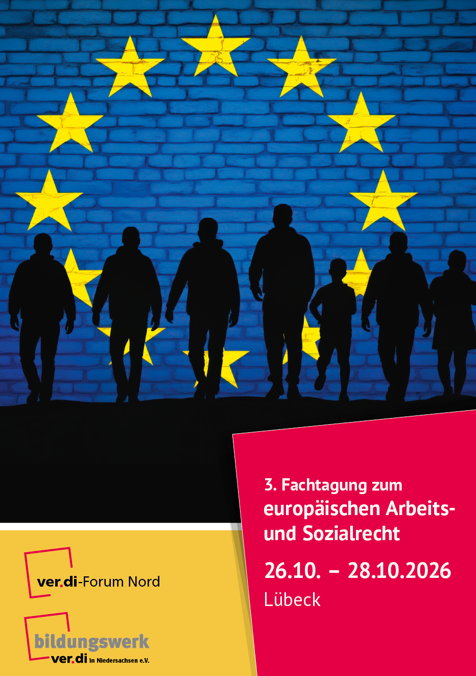 Flyer-Titelbild der 3. Fachtagung zum europäischen Arbeits- und Sozialrecht 2026